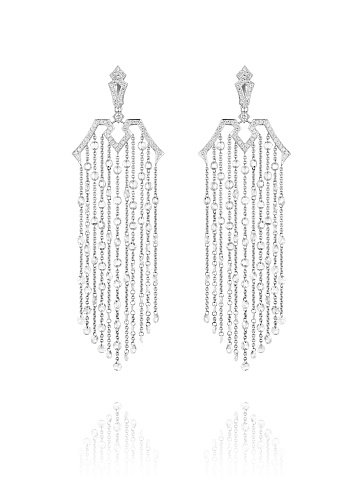 Round Diamond, Rose Cut Diamond & White Gold Earrings, 1