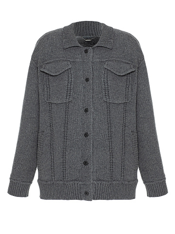 Gray Knitted Wool Jacket, 1