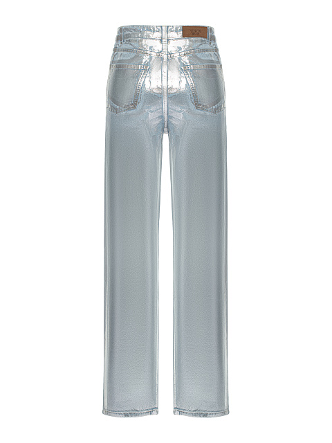 Silver Plated Light Blue Straight Leg Jeans, 4