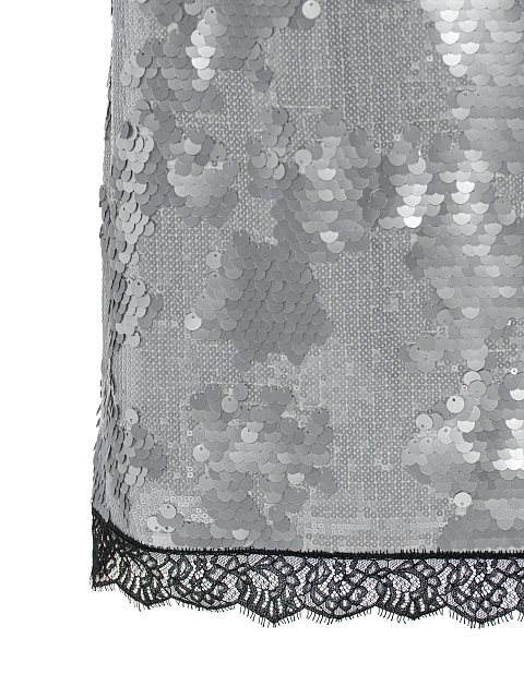 Silver Lace Trim Sequin Mini Dress, 3 Silver Lace Trim Sequin Mini Dress, 3