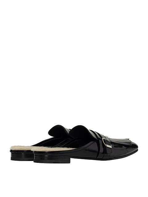 Black mules with fur, 4