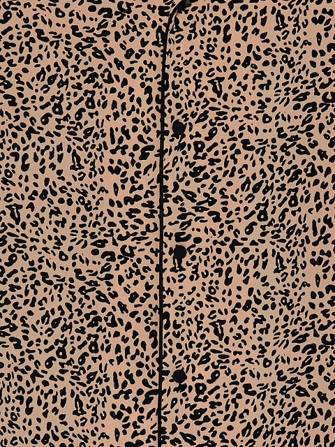 Dark beige pajamas with leopard print, 5 Dark beige pajamas with leopard print, 5