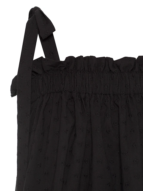 Black set with tie-front top and ruffled shorts, 5 Black set with tie-front top and ruffled shorts, 5