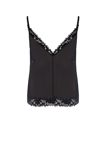Black lace‑trim top, 2