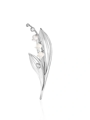 White Gold, Diamonds & Quartz Brooch, 1