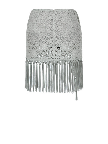 Grey Lace Mini Wrap Skirt, 2