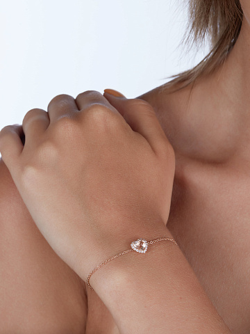 Heart Morganite & Round Diamond & Rose Gold , 2