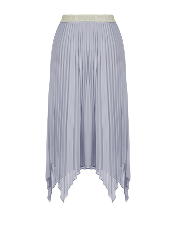 Lilac Pleated Asymmetric Midi Skirt, 2