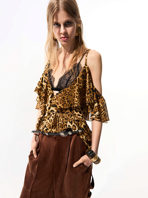 Chiffon top with a print, 4