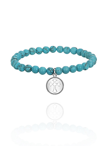 Silver & Turquoise Beaded Bracelet, 1