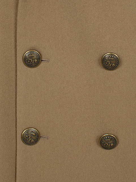 Beige Double-Breasted Embroidered Wool Coat, 3 Beige Double-Breasted Embroidered Wool Coat, 3