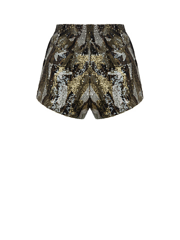 Khaki Sequined Shorts, 2