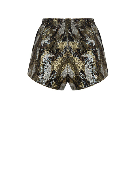 Khaki Sequined Shorts, 2