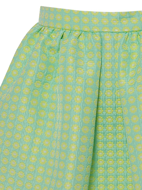 Lime Green Jacquard Top & Mini Skirt Set, 5 Lime Green Jacquard Top & Mini Skirt Set, 5