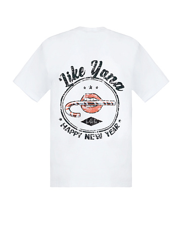 White Men's Back Printed T-Shirt, 1