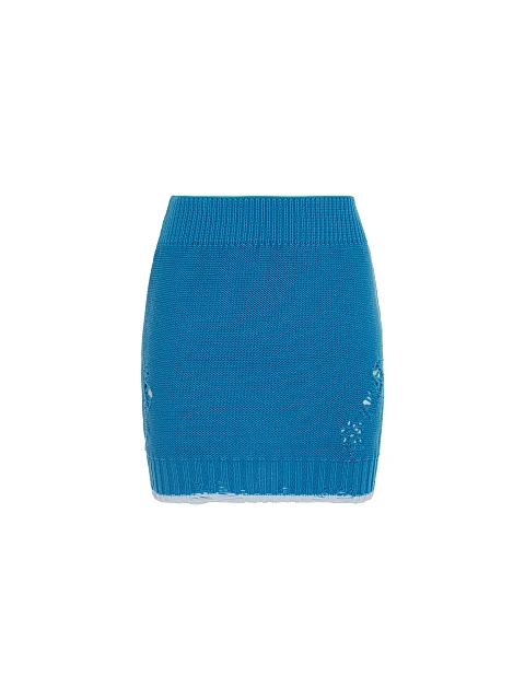 Bright Blue Jersey Sweater & Mini Skirt Set, 3 Bright Blue Jersey Sweater & Mini Skirt Set, 3