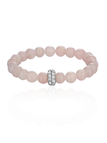 Silver, Morganite & Cubic Zirconia Bracelet, 1