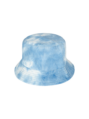 Blue Tie-dye & Beige Embroidery Corduroy Bucket Hat, 2