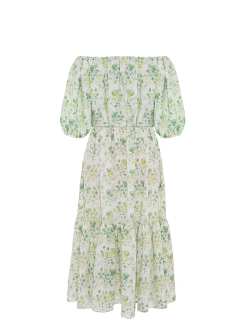 Green Floral Printed Midi Dress, 2