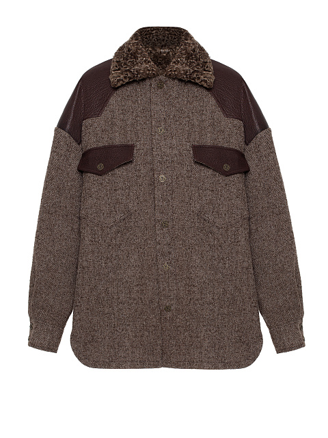 Brown Wool & Astrakhan Fur Jacket, 1 Brown Wool & Astrakhan Fur Jacket, 1