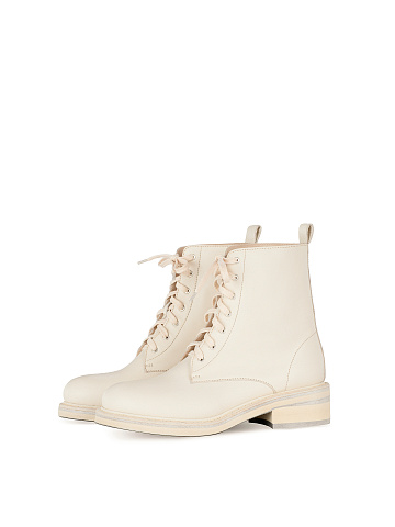 Ivory Leather Boots, 1