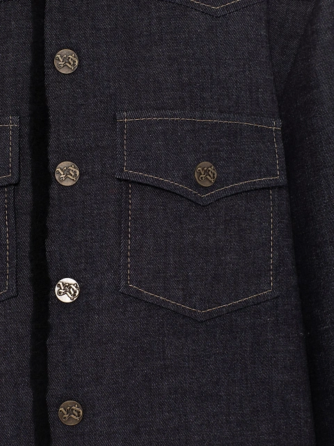 Navy Shearling Lined Denim Jacket, 3 Navy Shearling Lined Denim Jacket, 3