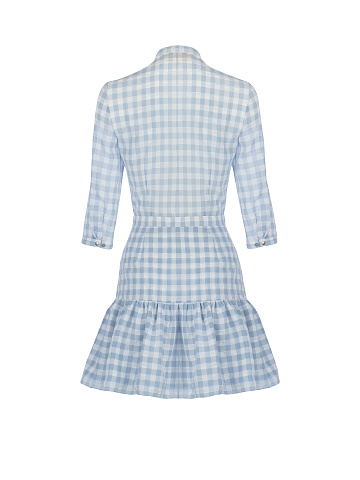 Light Blue Checked Mini Dress , 2