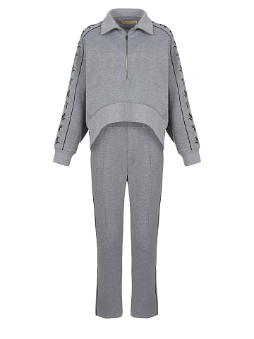 Grey Embroidered Jersey Suit, 1