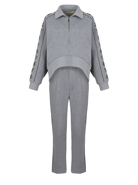 Grey Embroidered Jersey Suit, 1 Grey Embroidered Jersey Suit, 1