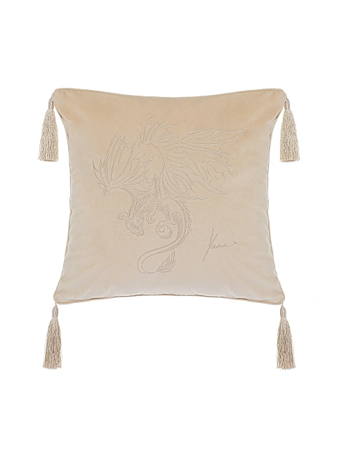 Beige velvet dragon cushion, 1 Beige velvet dragon cushion, 1