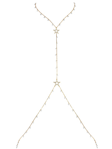 Cubic Zirkonia & Gold-Plating Silver Bodychain, 1