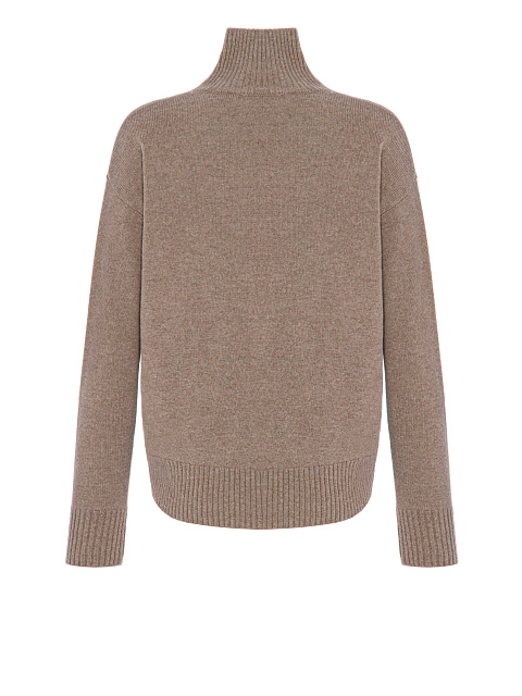 Dark Beige Royal Cashmere Turtleneck Sweater, 3