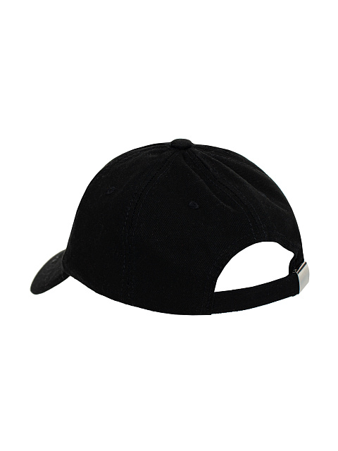 Black Distressed Denim Cap With Rings, 3 Black Distressed Denim Cap With Rings, 3