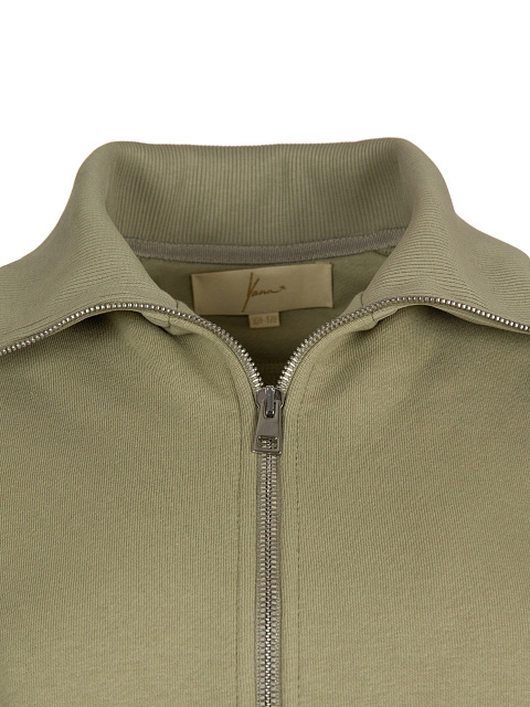 Olive Green Embroidered Jersey Suit, 6