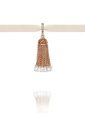 Rose Gold & Rock Crystal Tassel Pendant, 1