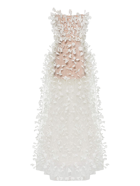 White feather maxi dress, 1 White feather maxi dress, 1