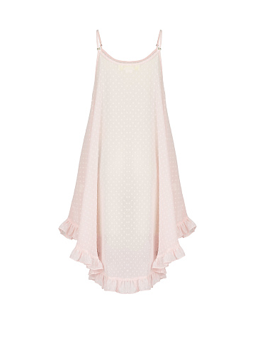Light Pink Polka-Dot Chiffon Girl's Sundress, 2