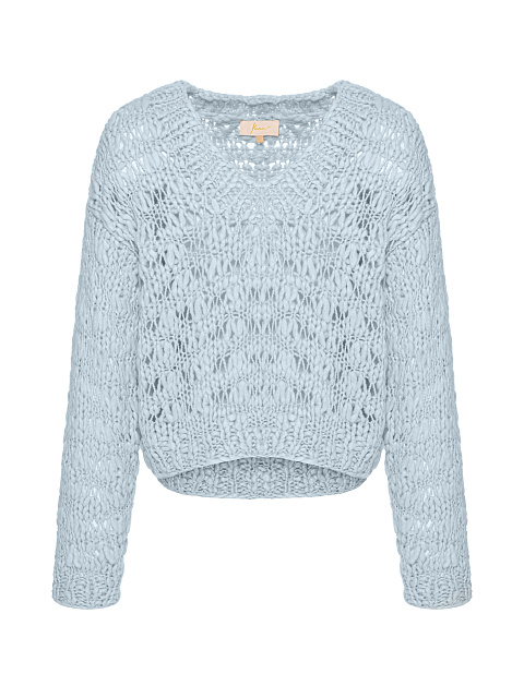 Light Blue Silk & Cashmere Cropped Sweater, 1 Light Blue Silk & Cashmere Cropped Sweater, 1