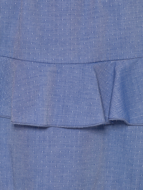 Blue Cotton Mini Dress With Ruffles, 3 Blue Cotton Mini Dress With Ruffles, 3