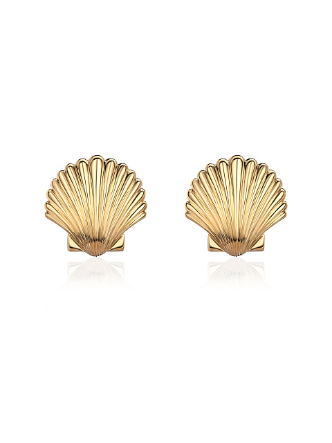 Shell earrings in yellow gold, 1