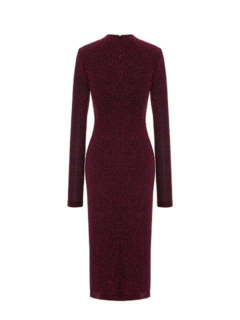 Bordeaux Lurex Jersey Midi Dress, 2 Bordeaux Lurex Jersey Midi Dress, 2