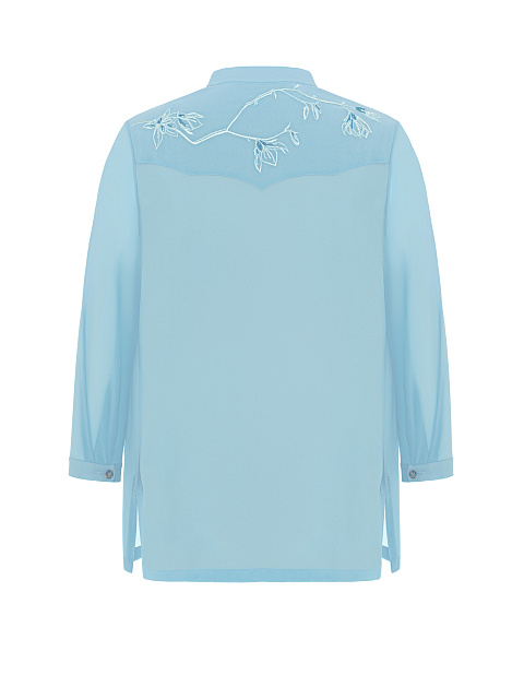 Light Blue Embroidered Chiffon Shirt, 2 Light Blue Embroidered Chiffon Shirt, 2