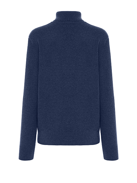 Men's Navy Cashmere Turtleneck Sweater, 2