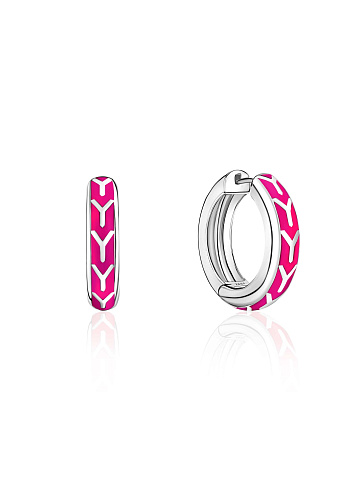 Small white gold hoops with Tutti Frutti Color enamel, 1