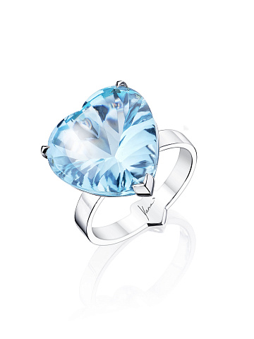 Heart Topaz & White Gold & Ring, 1