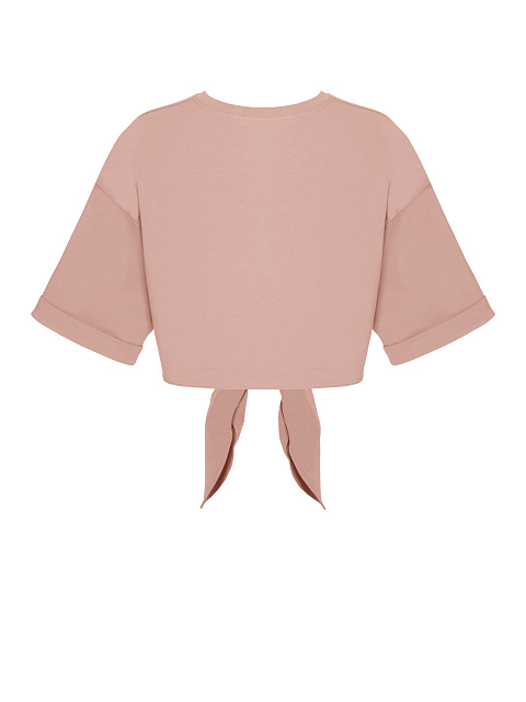 Pink cropped knotted T‑shirt, 2 Pink cropped knotted T‑shirt, 2