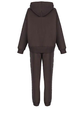 Brown Jersey Set With Cross Embroidery, 2