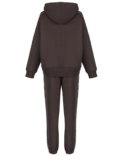 Brown Jersey Set With Cross Embroidery, 2