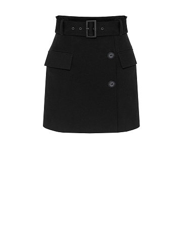 Black Mini Skirt With Pockets, 1