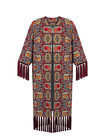 Red Pattern & Fringe Cape, 1